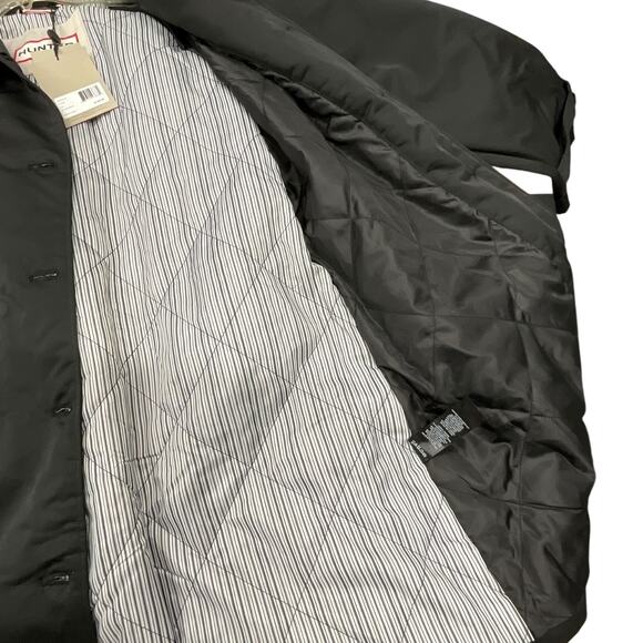 Hunter‎ Stacy Black Water Resistant Trench Coat Large Belted Rain Jacket NWT - Picture 9 of 12